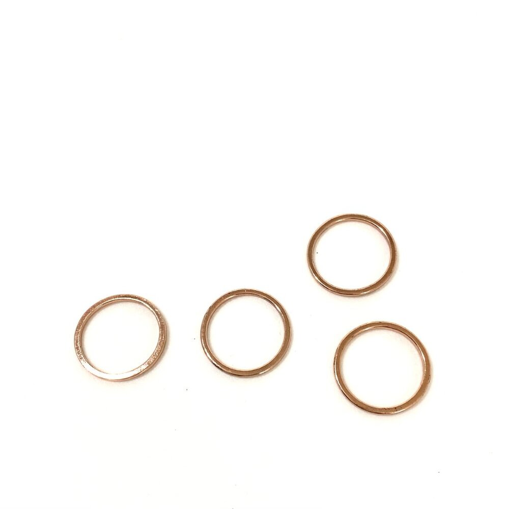 NWT Made in NYC Rose Gold Plated Brass Stackable Rings 4 Pcs Size US 6